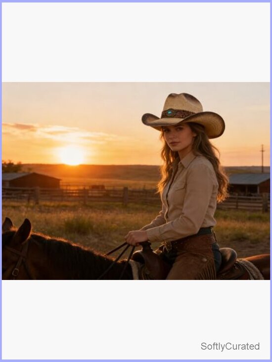 Western Straw Cowboy Hat with Wide Brim, Cattleman Crease, Unisex Sun Hat main image 4